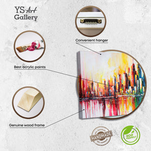 Strukturierte Acrylbilder mit Holzrahmen – Leinwand modern urban
