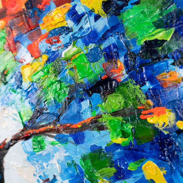 Baum Motiv in Acryltechnik – moderne abstrakte Wandkunst