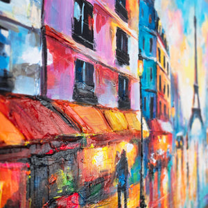 lichter straße paris, malerei gebäude bunt