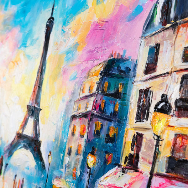  eiffelturm acryl, stadtlichter abstrakt