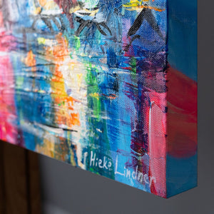 bild signatur, seitenansicht leinwand