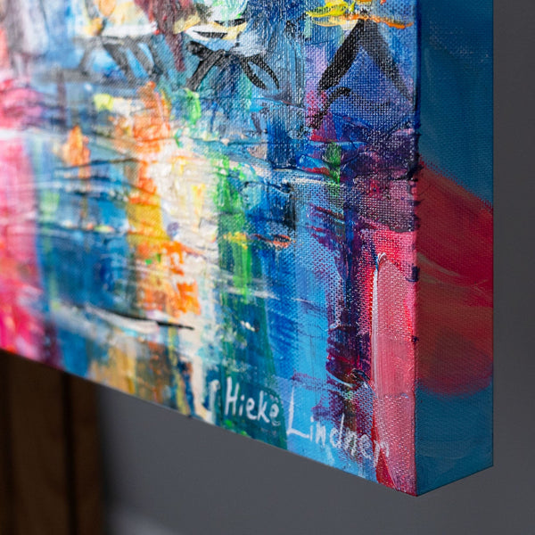 bild signatur, seitenansicht leinwand