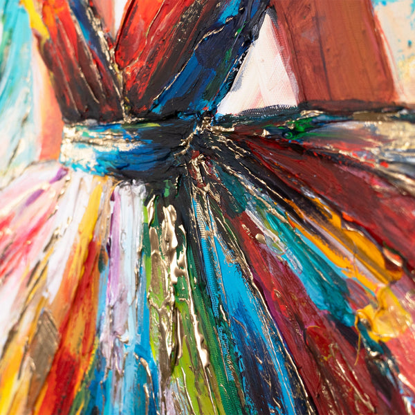 gemälde auf leinwand, detail bunt acryl