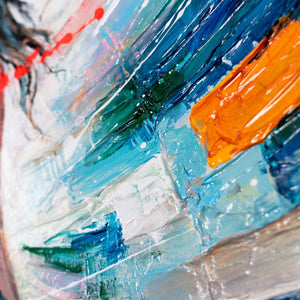 farbige pinselstriche, bewegung im acrylbild