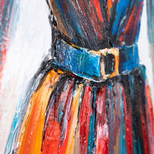 Nahaufnahme Hüftbereich – Strukturierte Acrylmalerei modern