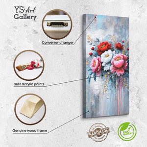 Leinwandbild mit Details – Acrylbild Pfingstrosen modern