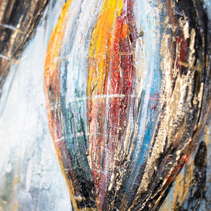 Nahaufnahme Leinwandbild mit bunten Ballon‑Druckmustern