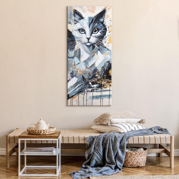 Wohnzimmer Wanddeko Leinwandbild Katze über Sofa