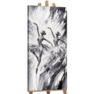 Leinwandbild auf Staffelei mit Ballerina‑Tanz