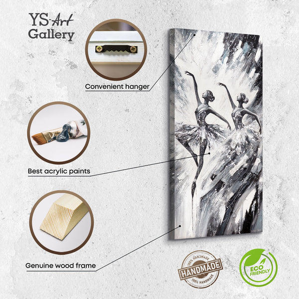 Infografik Acrylbild Leinwand mit Ballerina & Aufhänger