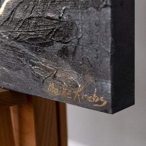 Detail Leinwandrand beim Acrylbild Pferd с Pinselstruktur