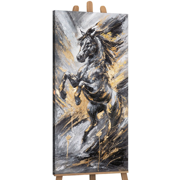 Acrylbild springendes Pferd auf Staffelei Leinwand abgebildet