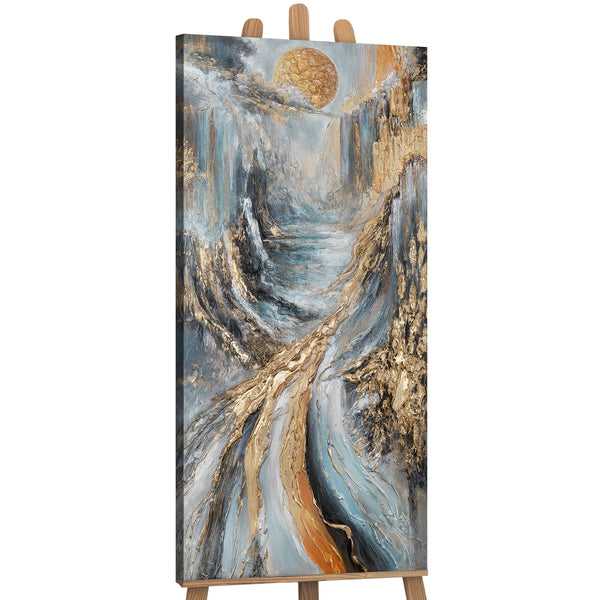 Acrylbild Berglandschaft auf Staffelei – abstrakte Wanddeko