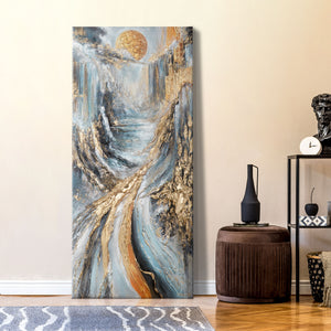 Acrylbild Berglandschaft im Wohnzimmer – moderne Wanddeko Leinwand