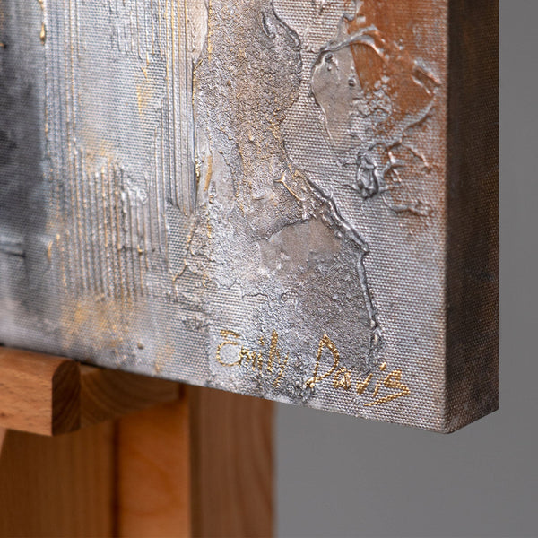 Leinwandkante mit Textur – Strukturmalerei abstrakt