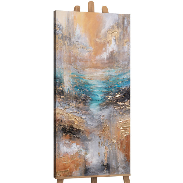 Acrylbild auf Staffelei – vertikale abstrakte Wandkunst