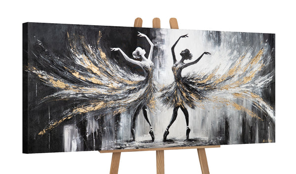 Acrylbild Ballerinatanz auf Staffelei – Leinwand Wandkunst
