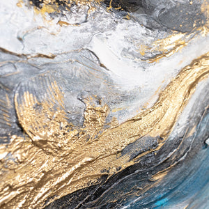 Goldakzente auf abstrakter Acrylmalerei Leinwand