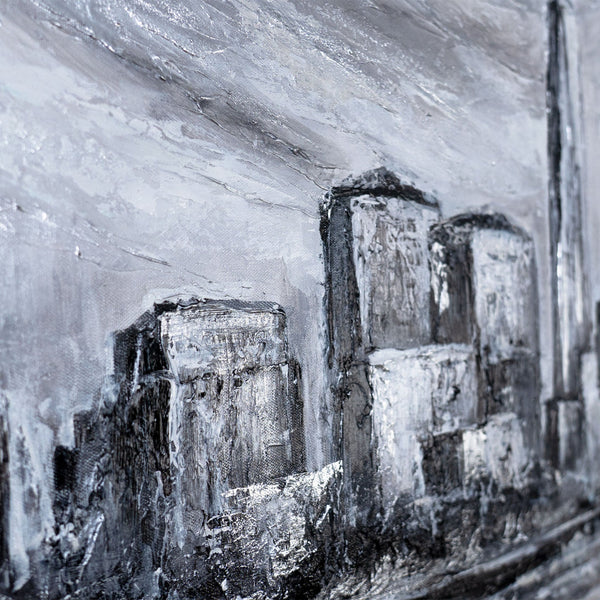 Detail Stadt Acrylbild – Strukturierte Skyline Kunst modern