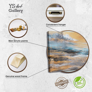 Leinwandbild mit Holzrahmen und strukturierter Oberfläche