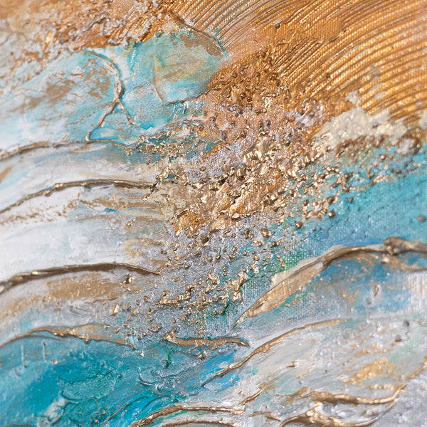 Bewegung im Meer Acrylbild mit abstrakter Farbstruktur