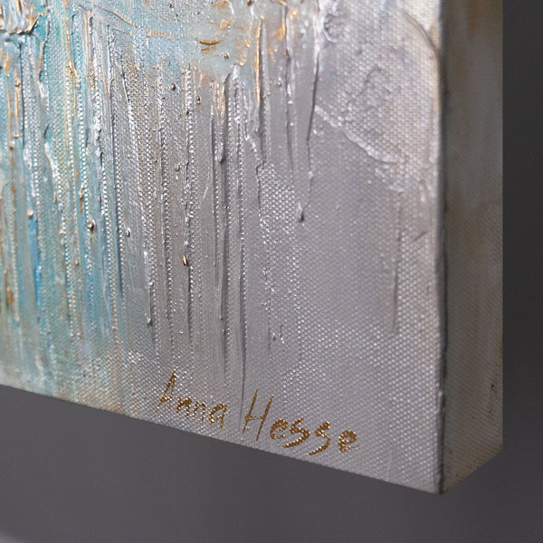 Signatur auf handgemaltem Acrylgemälde mit Textur