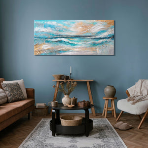 Interieur mit meer landschaft acrylgemälde modern