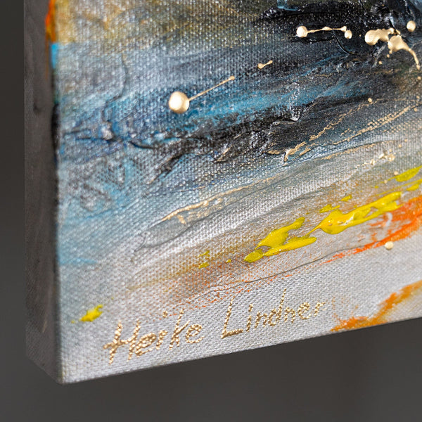 Randstruktur Leinwandbild – Acrylfarbe mit Farbverlauf