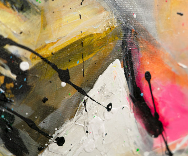 Abstrakte Acrylkunst Portrait bunt Struktur Leinwandbild