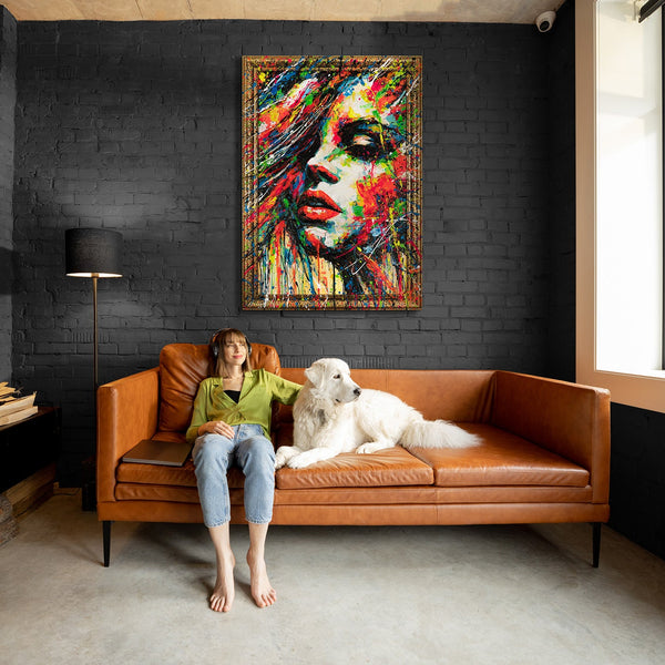 Cuadros pintados a mano sobre lienzo con marco "Los Colores de la Pasión"