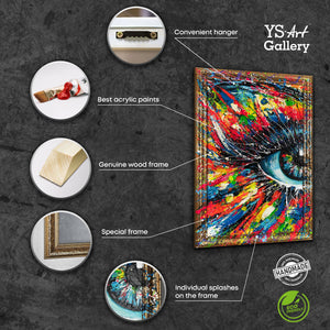 Cuadro de arte abstracto con marco "La energía de la mirada"