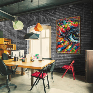 Cuadro de arte abstracto con marco "La energía de la mirada"