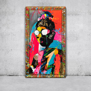 Arte mural moderno para salas de estar: cuadros enmarcados con un toque de contraste.