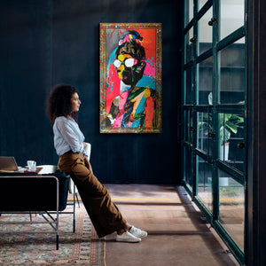 Arte mural moderno para salas de estar: cuadros enmarcados con un toque de contraste.