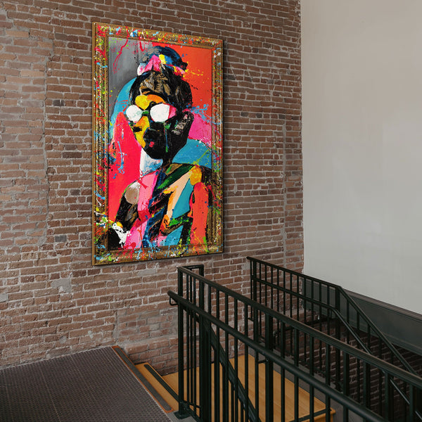 Arte mural moderno para salas de estar: cuadros enmarcados con un toque de contraste.