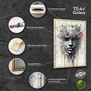 Cuadros abstractos modernos con marco - Decoración de pared "Imagen etérea"