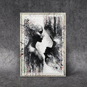 Arte moderno - Cuadros pintados a mano sobre lienzo para sala de estar