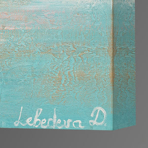 Pintura Abstracta de Paisaje Marino "Veleros" Pintada a Mano en Acrílico