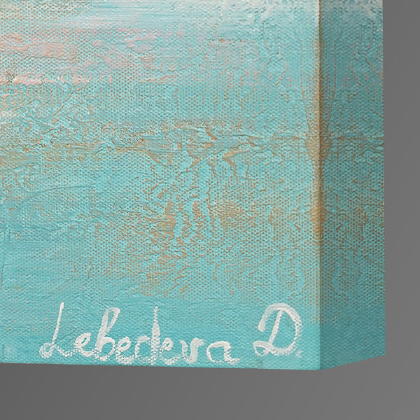 Pintura Abstracta de Paisaje Marino "Veleros" Pintada a Mano en Acrílico