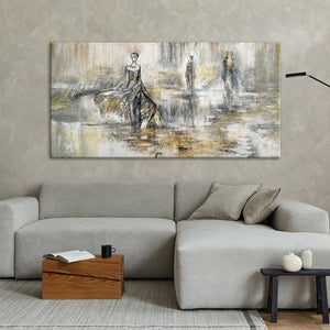 Cuadro Pintado a Mano "Pasarela" Pintura Acrílica con Marco