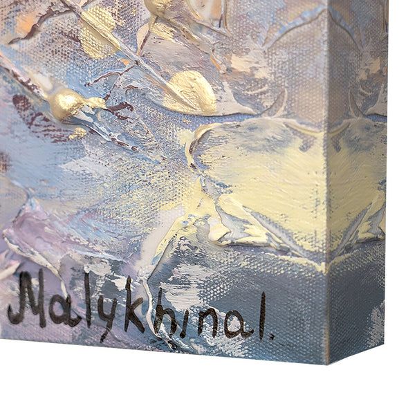 Pintura Acrílica Abstracta Flores "Comienzo de Primavera" 150x50cm