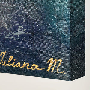 Pintura abstracta moderna "Fragmentos" con marco – Cuadro decorativo para salón