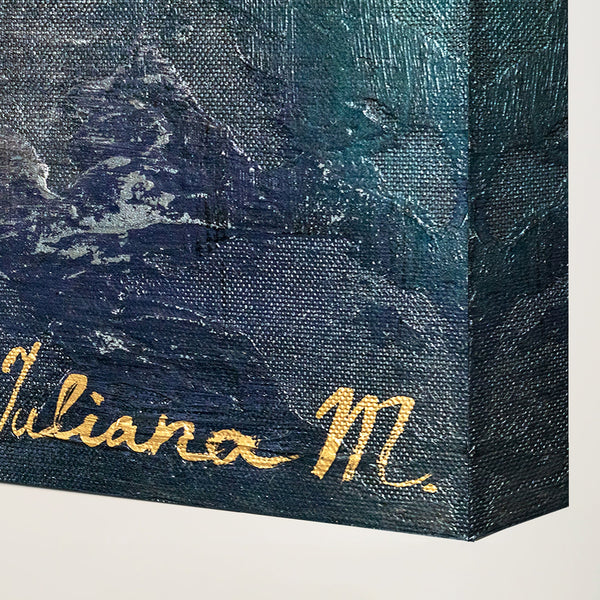 Pintura abstracta moderna "Fragmentos" con marco – Cuadro decorativo para salón