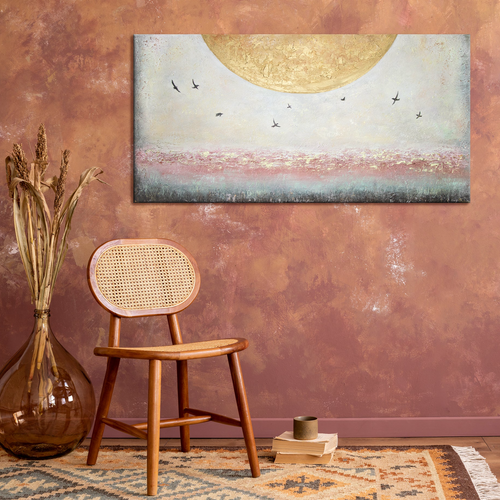 Pintura de paisaje abstracto hecha a mano "Energía del Sol"