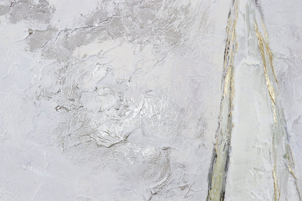 Pintura abstracta sobre lienzo – Barcos en la niebla “Calma marina”