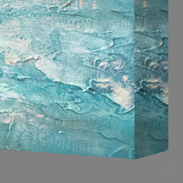 Paisaje Marítimo Pintura Acrílica Arte Moderno en Lienzo "Azul Marino"