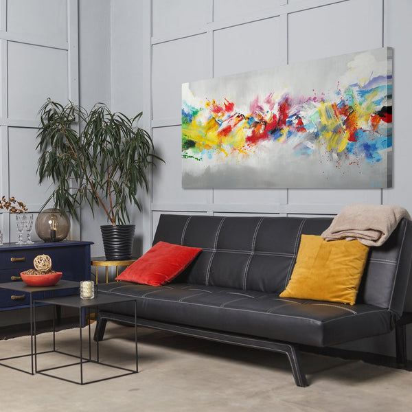 Pinturas Acrílicas en Lienzo: Obras de Arte Abstracto Moderno "Vida Colorida"