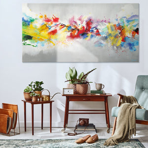 Pinturas Acrílicas en Lienzo: Obras de Arte Abstracto Moderno "Vida Colorida"