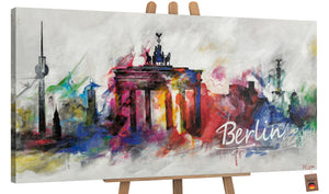Cuadro de Arte Abstracto Paisaje en Acrílico "Berlín"