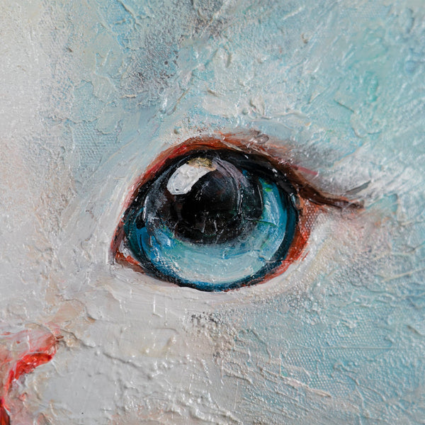 katzenauge detail, acrylbilder tiere kinderzimmer, leinwandbild rund, handgemalt, tierwanddeko modern